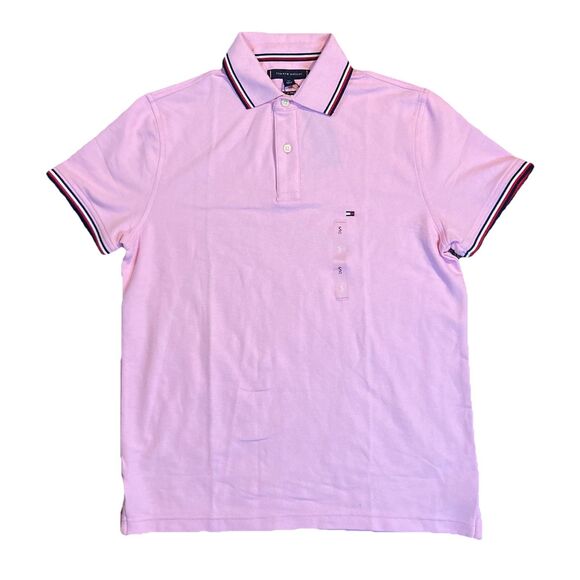 NWT Men's Tommy Hilfiger Short-Sleeve Classic Fit Pink Polo Shirt Size Small - Picture 1 of 7
